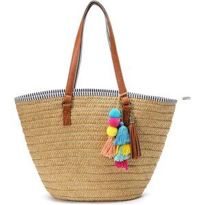Straw Beach Bags Tote Tassels Bag Hobo Summer Handwoven Shoulder Bags Purse
